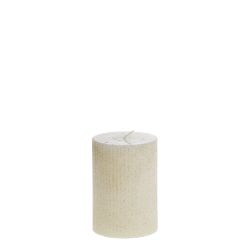 Pillar Candle w. grooves & glitter