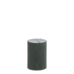 Pillar Candle w. grooves & glitter