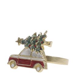 Napkin Ring w. car & Christmas tree