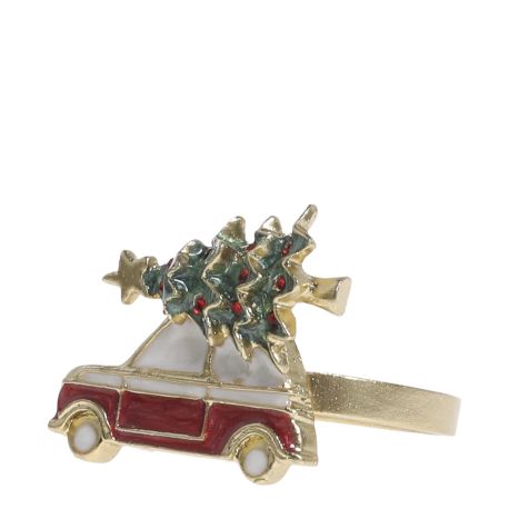 Napkin Ring w. car & Christmas tree