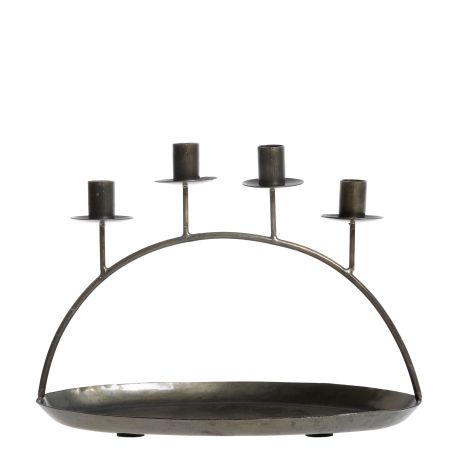 Tray w. 4 candleholders for taper candle