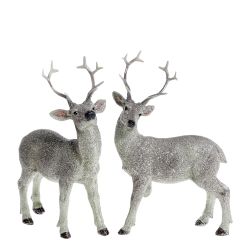 Reindeer w. glitter set of 2