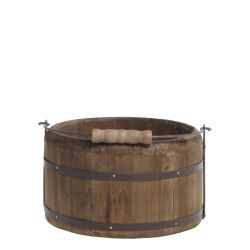 Bucket in wood w. handle