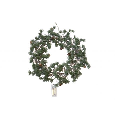 Fleur Wreath w. fir & LED incl. timer