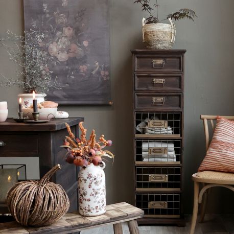 Wysoka Komoda z Metalowymi Koszami Chic Antique
