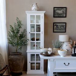 Biała Witryna Wąska Chic Antique Marsylia C