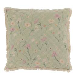 Aix Pillowcase w. fringes & flower pattern