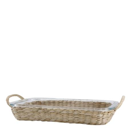 Tray w. wicker basket