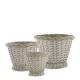 French Basket w. plastic liner set of 3