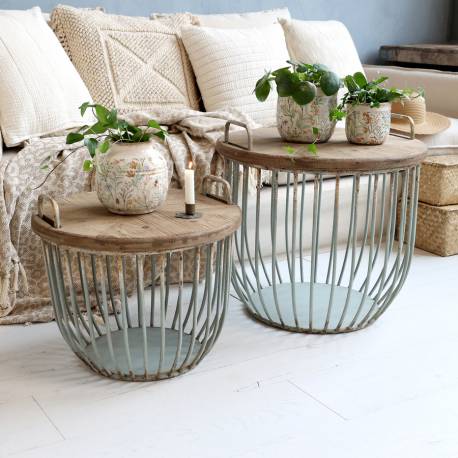 Stoliki Kawowe Kosze Prowansalskie Chic Antique 2 szt. C