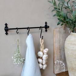 Drążek Ścienny Na Ręcznik/Wieszaczki Chic Antique Czarny 40 cm