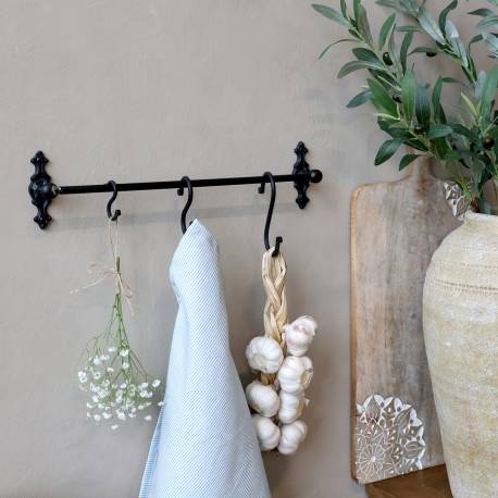 Drążek Ścienny Na Ręcznik/Wieszaczki Chic Antique Czarny 40 cm