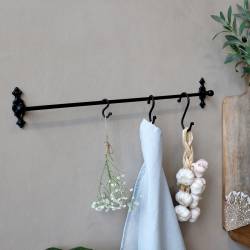 Drążek Ścienny Na Ręcznik/Wieszaczki Chic Antique Czarny 60 cm
