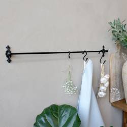 Drążek Ścienny Na Ręcznik/Wieszaczki Chic Antique Czarny 80 cm