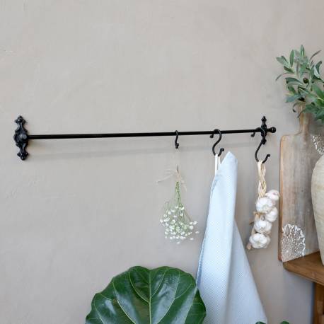 Drążek Ścienny Na Ręcznik/Wieszaczki Chic Antique Czarny 80 cm