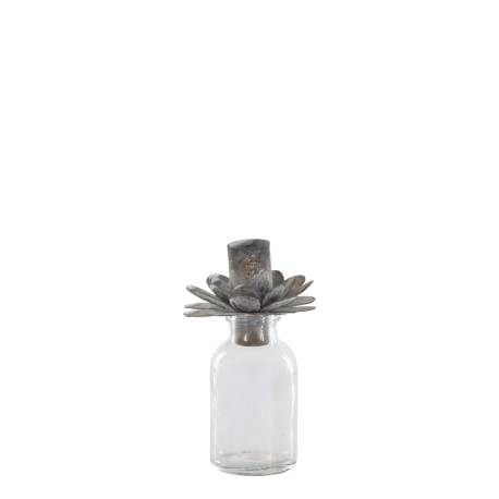 Bottle w. candleholder for taper candle