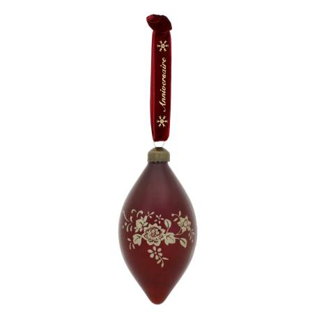 Anniversary Christmas Bauble w. velvet ribbon