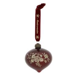 Anniversary Christmas Bauble w. velvet ribbon