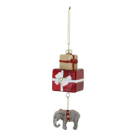 Christmas Bauble presents w. elephant