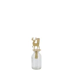 Bottle w. candleholder reindeer