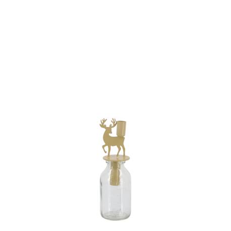 Bottle w. candleholder reindeer