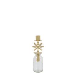 Bottle w. candleholder snowflake
