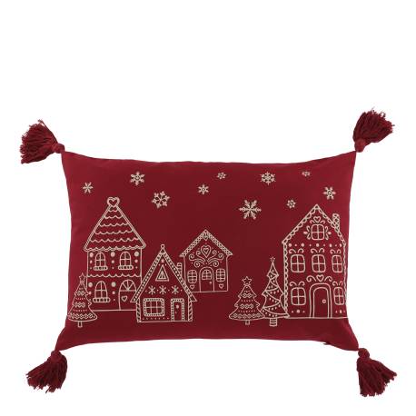 Aix Pillowcase w. tassels & houses