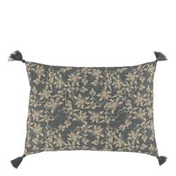 Aix Pillowcase w. tassels & leaf pattern