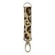 Keychain in leather w. leopard print