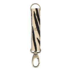 Keychain in leather w. zebra print