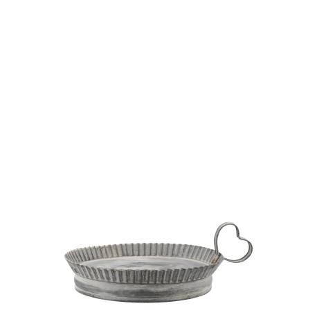 Tray w. heart-shaped handle & wavy edge