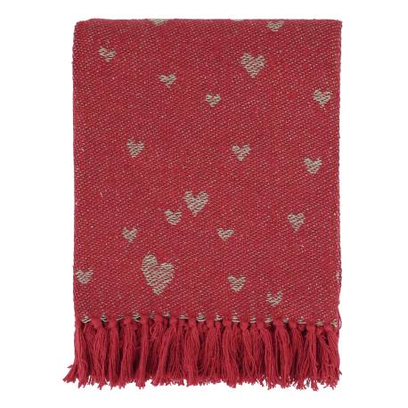 Aix Throw of surplus yarn w. hearts