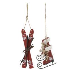 Vintage Skates & Skis set of 2