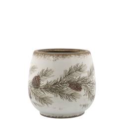 Planter w. fir garland motif