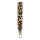 Keychain in leather w. leopard print