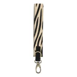 Keychain in leather w. zebra print