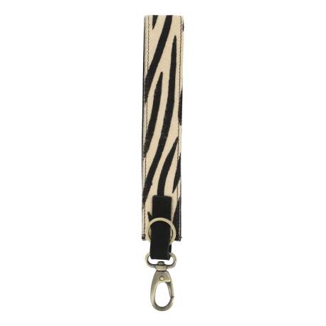 Keychain in leather w. zebra print