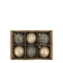 Christmas Bauble in box set of 6