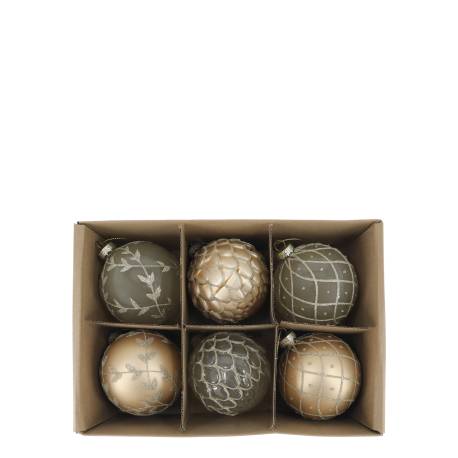 Christmas Bauble in box set of 6