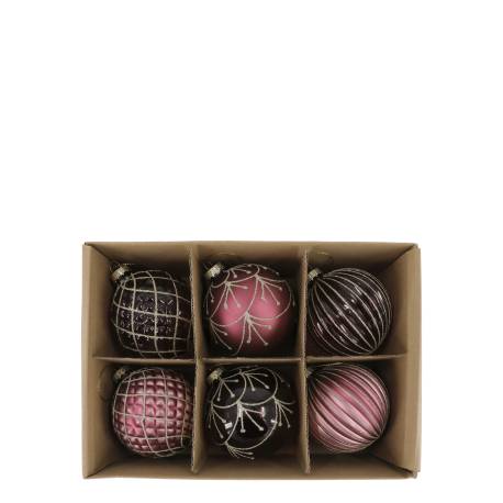 Christmas Bauble in box set of 6