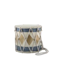 Vintage Drum w. leather handmade