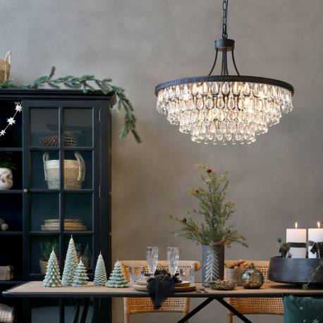 Żyrandol z Kryształkami Szklanymi Chic Antique B