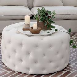 Pufa Prowansalska Len Chic Antique Malo Pikowana