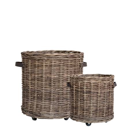 Basket w. wheels set of 2