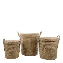 Basket w. lid set of 3
