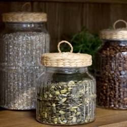 French Basket w. plastic liner set of 3