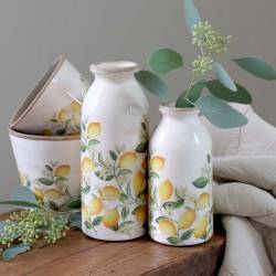 Butelka Limone Blossom z cytrynami i kwiatami