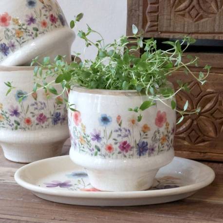 Doniczka Fleurville z dzikimi kwiatami