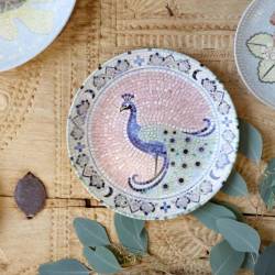 Taca Chartres w mozaice z pawiem