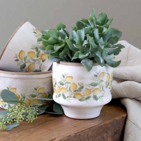 Doniczka Limone Blossom z cytrynami i kwiatami